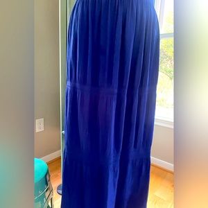 Chicos Electric Blue skirt. Size 3. Tiered but not ruffled. Midi length